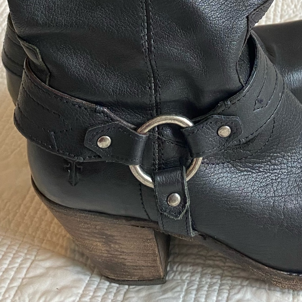 Frye Black Leather Harness Boots - Picture 5 of 9